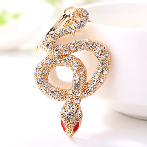 Елегантний модний креативний брелок зі стразами для жінок і дівчаток як знак зодіак Змії, фото 1