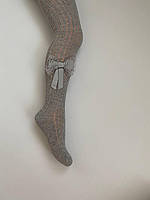 Колготи з бантиком сірі, Розмір 9-10 років ( на зріст 122 - 132 см)