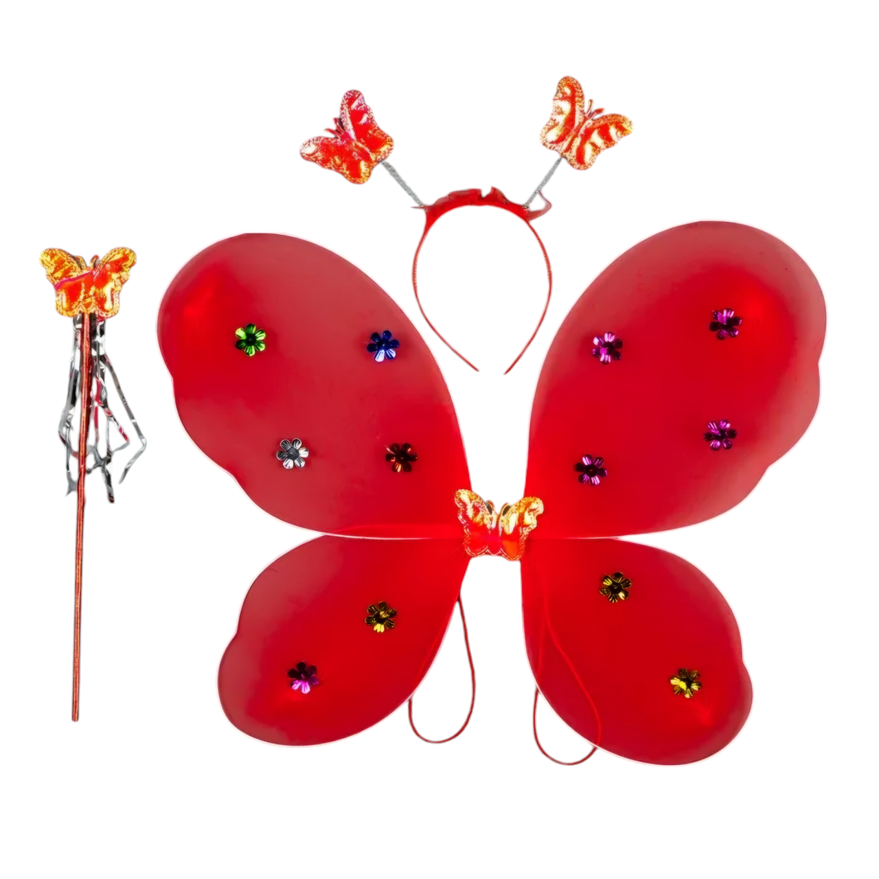 Набір карнавальні крила Феї Метелики червоні, 45х40 см, фото 1