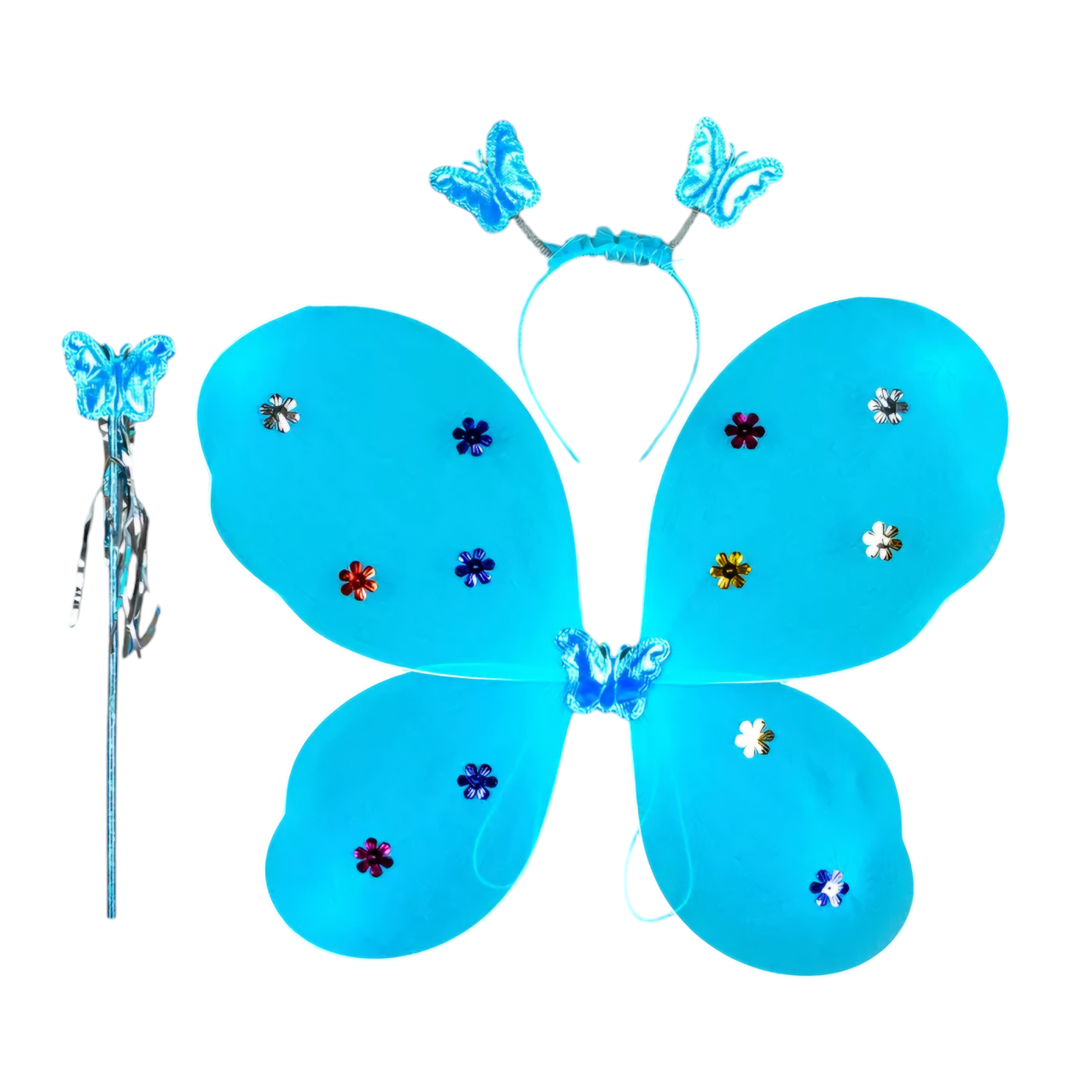 Набір карнавальні крила Феї Метелики блакитні, 45х40 см, фото 1