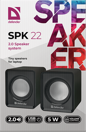 Акустика Defender #1 2.0 SPK 22 2х2,5W USB Black (65503), фото 4