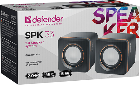 Акустика Defender 2.0 SPK 33 5W USB Black (65633), фото 3