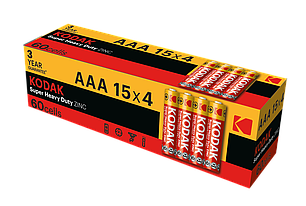 Батарейка Kodak EXTRA HEAVY DUTY R3 коробка 1x4 шт., фото 1
