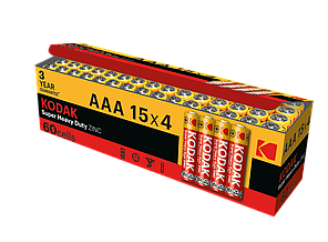 Батарейка Kodak EXTRA HEAVY DUTY R3 коробка 1x4 шт., фото 3