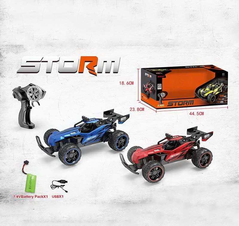 Машина на радіокеруванні 666-832 A - 2 кольори, металопластиковий корпус, акумулятор 7.4 V, пульт 2.4 GHz, гумові шини