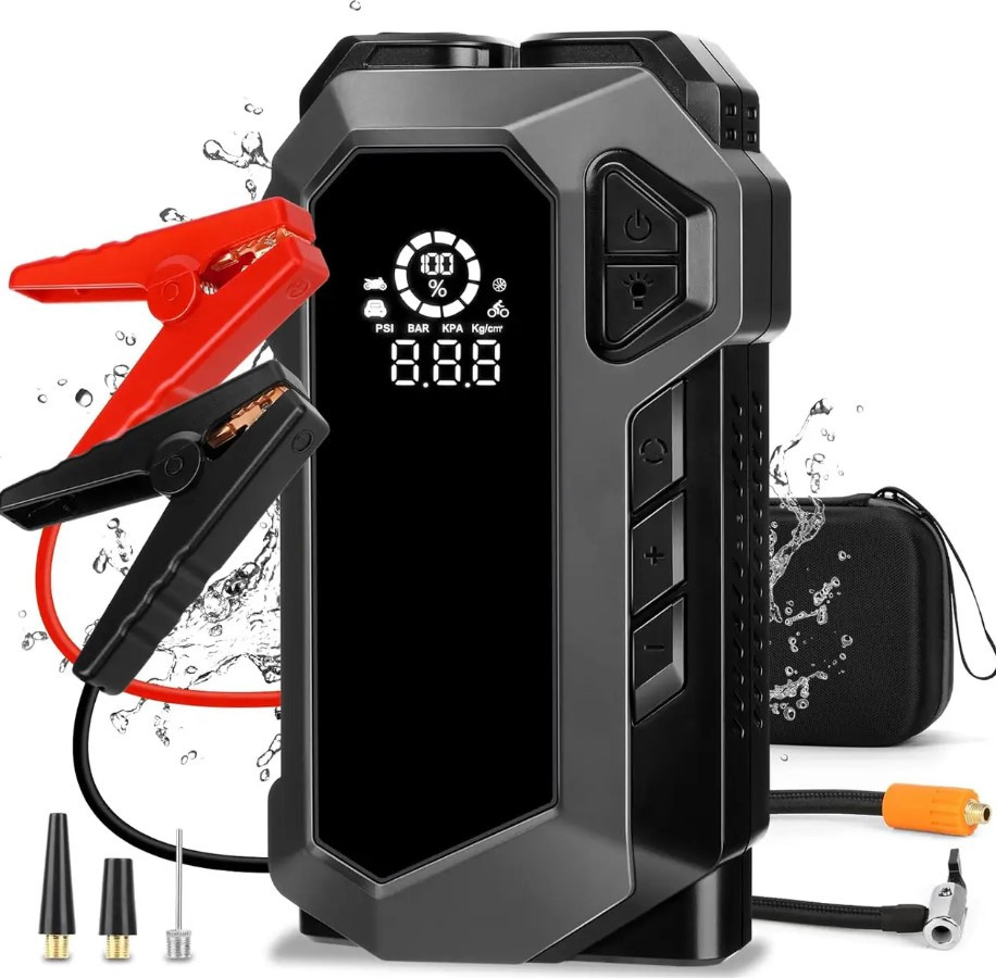 Пусковий пристрій для авто з компресором Jump Starter Quicko 9556