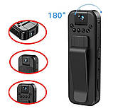 Відеокамера нагрудна L7 Wi-Fi 9528, чорна, фото 8