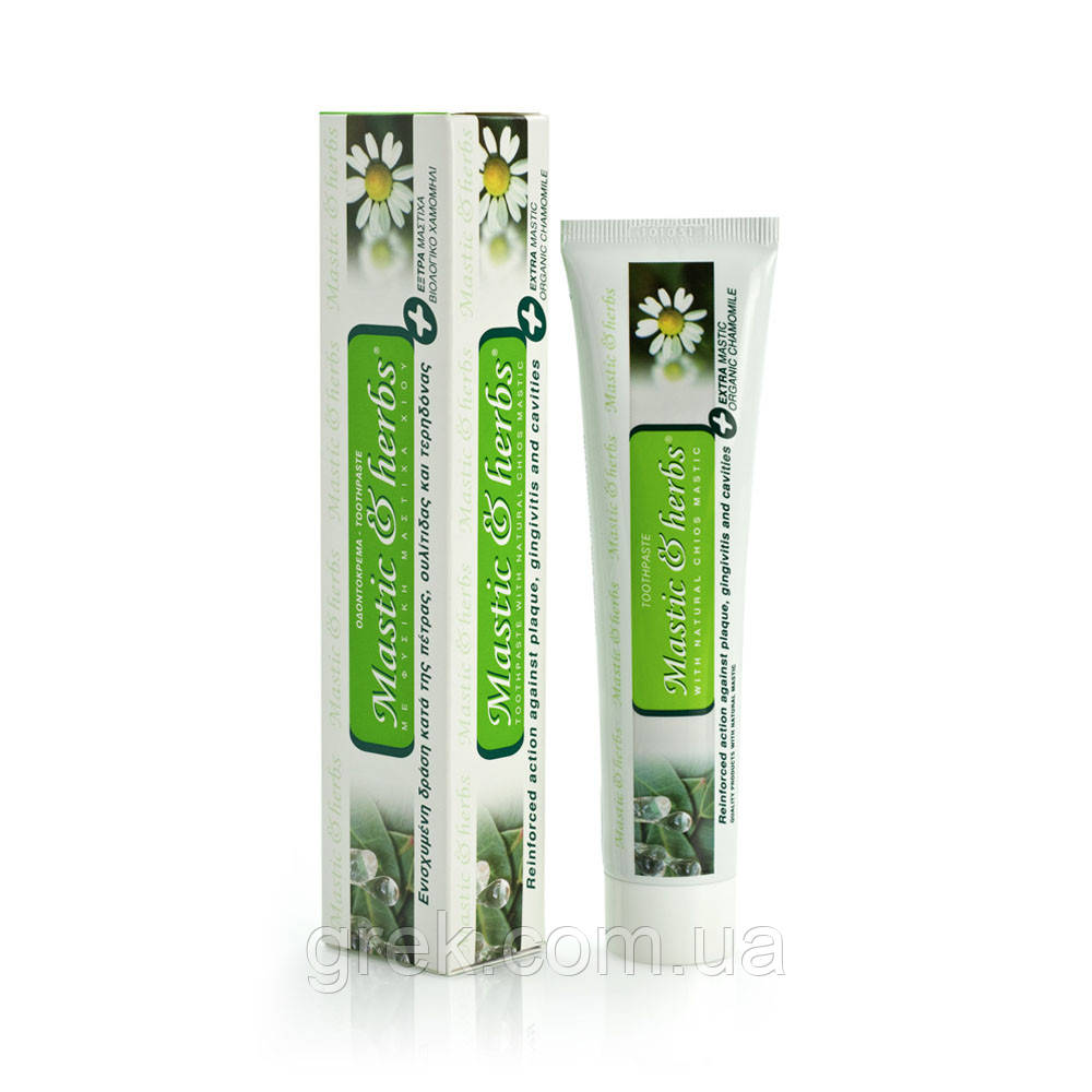 Зубна паста з мастикою Хіос і органічною ромашкою без фтору ANEMOS 75 мл, фото 1