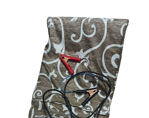 Електроковдра від акумулятора 12v 145х165 см 12 V, біло-коричнева, фото 2