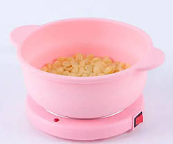 Апарат для нагрівання воску із силіконовою чашею Silicon Wax Warmer CL-2208 9517, рожевий, фото 4