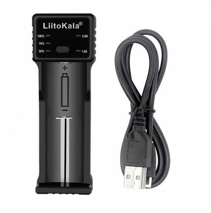 Універсальний зарядний пристрій Liitokala Lii-100C, 1 канал, Ni-Mh/Li-ion, USB, PowerBank, LED, Box, фото 1