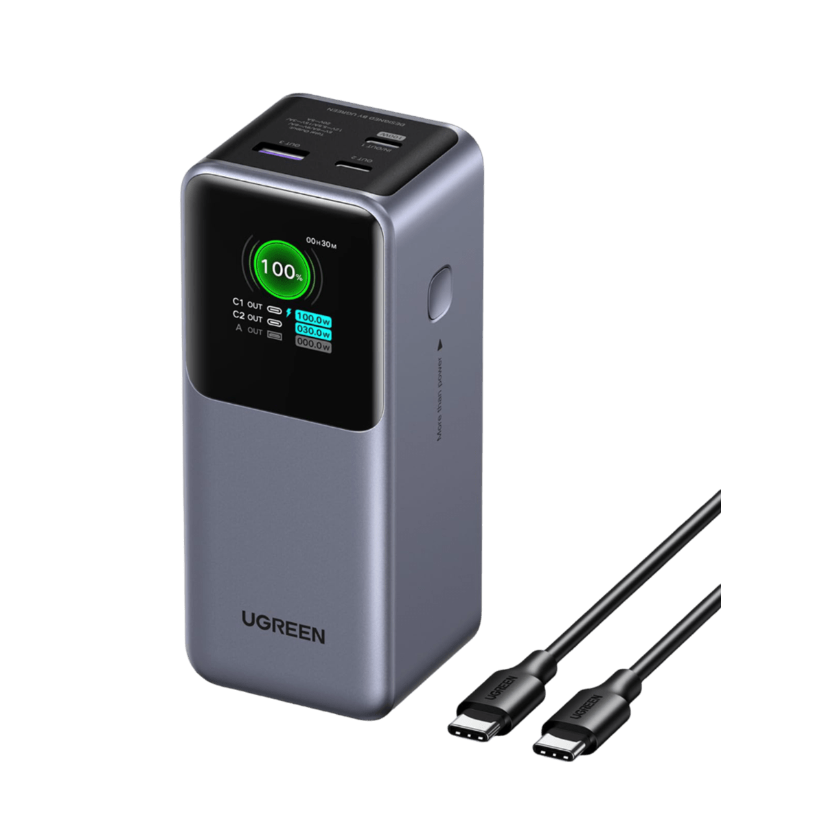 Зовнішній акумулятор повербанк UGREEN Nexode Power Bank 20000 mAh 130 W Grey (PB721)