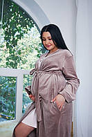 Халат велюр для вагітних і довгій, що годують