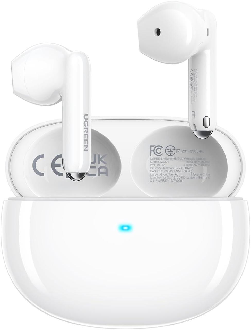 Беспроводные Bluetooth наушники UGREEN HiTune H5 Headphone Semi-in-ear Earphone Bluetooth 5.3 White (WS201), фото 1