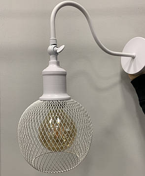 Біле бра з вигнутим кріпленням (907-W011F3-1 WH), фото 2