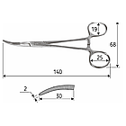 Затискач судинний Crile, 14 cм, зігнутий, J-17-048, фото 3