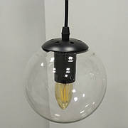 Чорний підвіс з прозорим скляним кулею (56-PR150F-1 BK+CL)