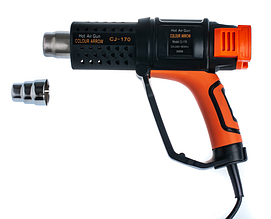 Електричний будівельний фен технічний CJ-170 220/240V 2000W насадки 2 шт.