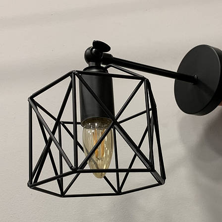 Чорне бра на рівному тримачі (56-WPR101F2-1 ВК), фото 1