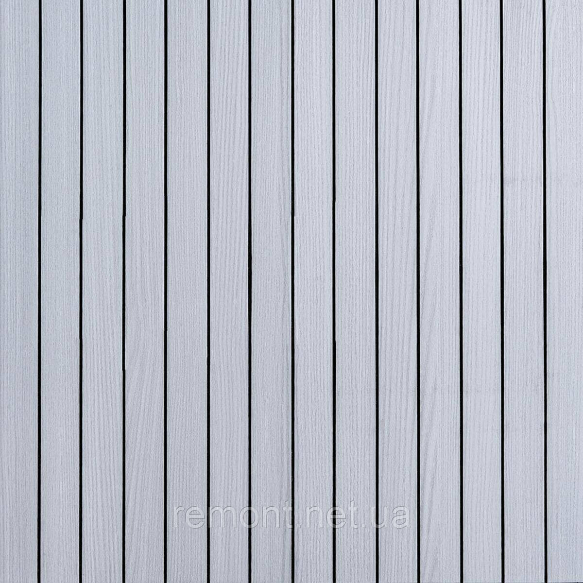 Покриття вінілове самоклеюче 3D рейки 600х600х2,8мм Білий графіт SW-00002193, фото 1