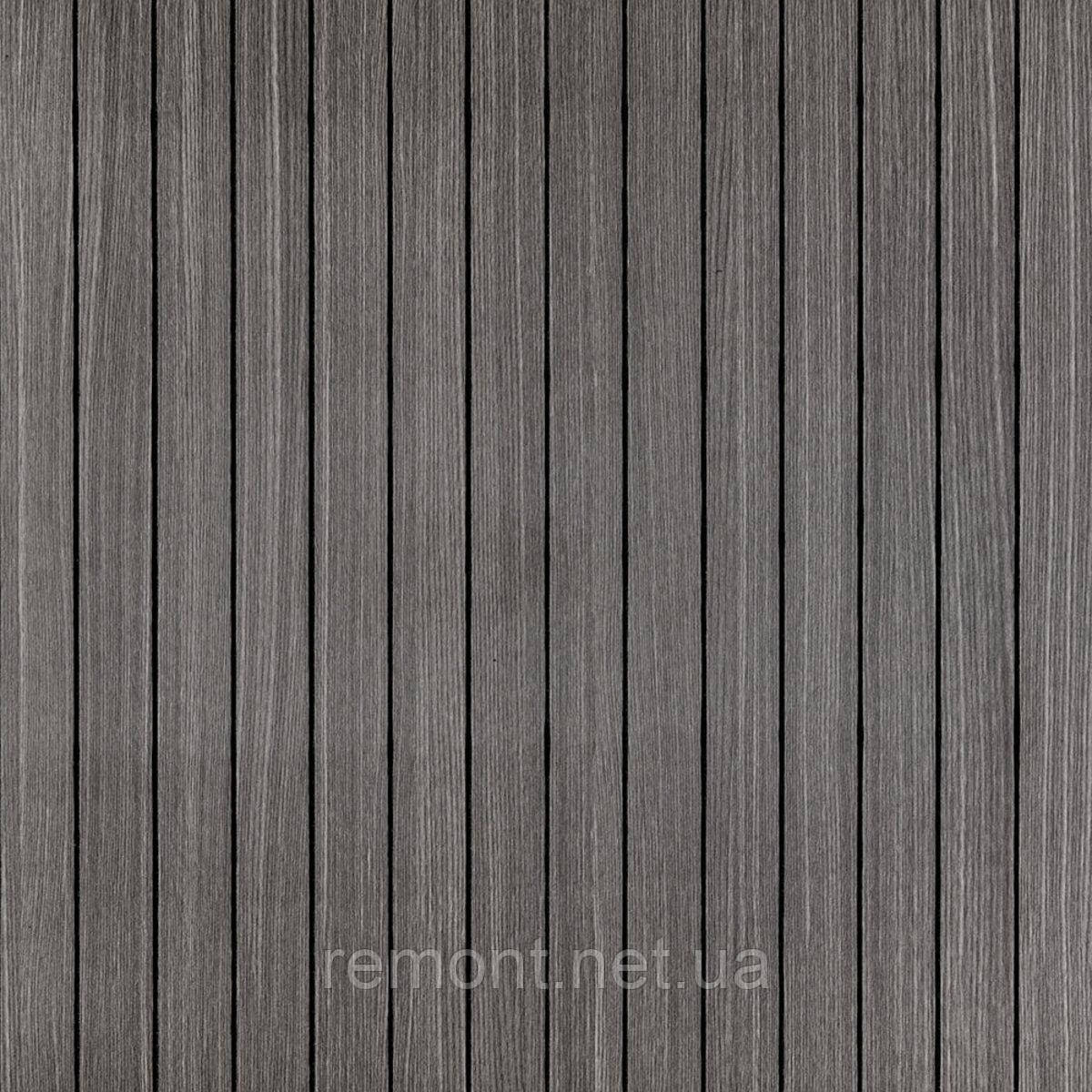 Покриття вінілове самоклеюче 3D рейки 600х600х2,8мм Металевий попіл SW-00002196, фото 1