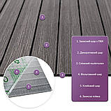 Покриття вінілове самоклеюче 3D рейки 600х600х2,8мм Металевий попіл SW-00002196, фото 2