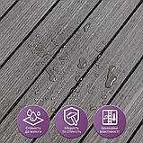 Покриття вінілове самоклеюче 3D рейки 600х600х2,8мм Металевий попіл SW-00002196, фото 4