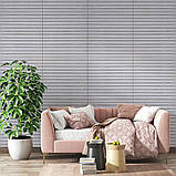 Покриття вінілове самоклеюче 3D рейки 600х600х2,8мм Кедр срібний SW-00002198, фото 6