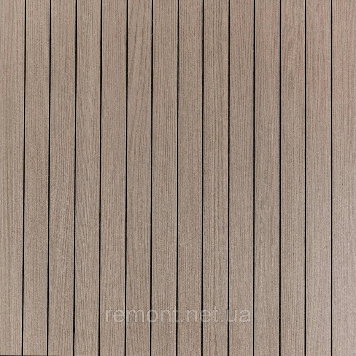 Покриття вінілове самоклеюче 3D рейки 600х600х2,8мм Тік горіховий SW-00002202, фото 1