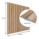 Покриття вінілове самоклеюче 3D рейки 600х600х2,8мм Світлий мигдаль SW-00002204, фото 3