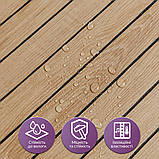 Покриття вінілове самоклеюче 3D рейки 600х600х2,8мм Світлий мигдаль SW-00002204, фото 4