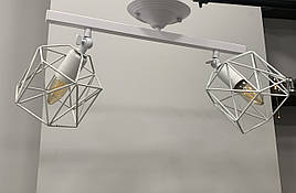 Стельова люстра з двома білими плафонами