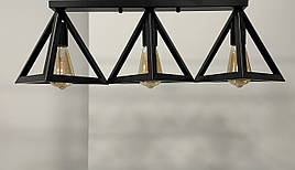 Чорна стельова люстра на 3 пірамідки (56-XPR220F2-3 BK (500))