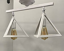 Біла стельова люстра на 2 пірамідки (56-XPR220F-2 WH)