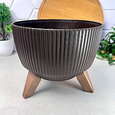 Горщик для квітів на ніжках 2.1 л Мокко Рома Джампер Ламела, фото 3