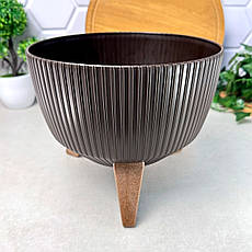 Горщик для квітів на ніжках 2.1 л Мокко Рома Джампер Ламела, фото 4