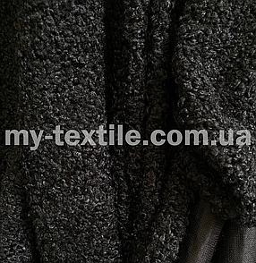 Тканина барашок Каракуль м'який 150 см Чорний