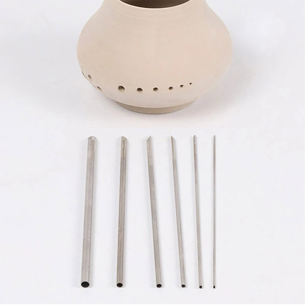 Набір діроколів для глини і пластиліну 6 предметів, різаки для глини, метал, фото 1