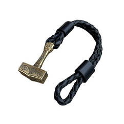 Чоловічий шкіряний браслет МОЛОТ ТОРА 2 ручної роботи Gorillas Accessories, 8168783 — 341