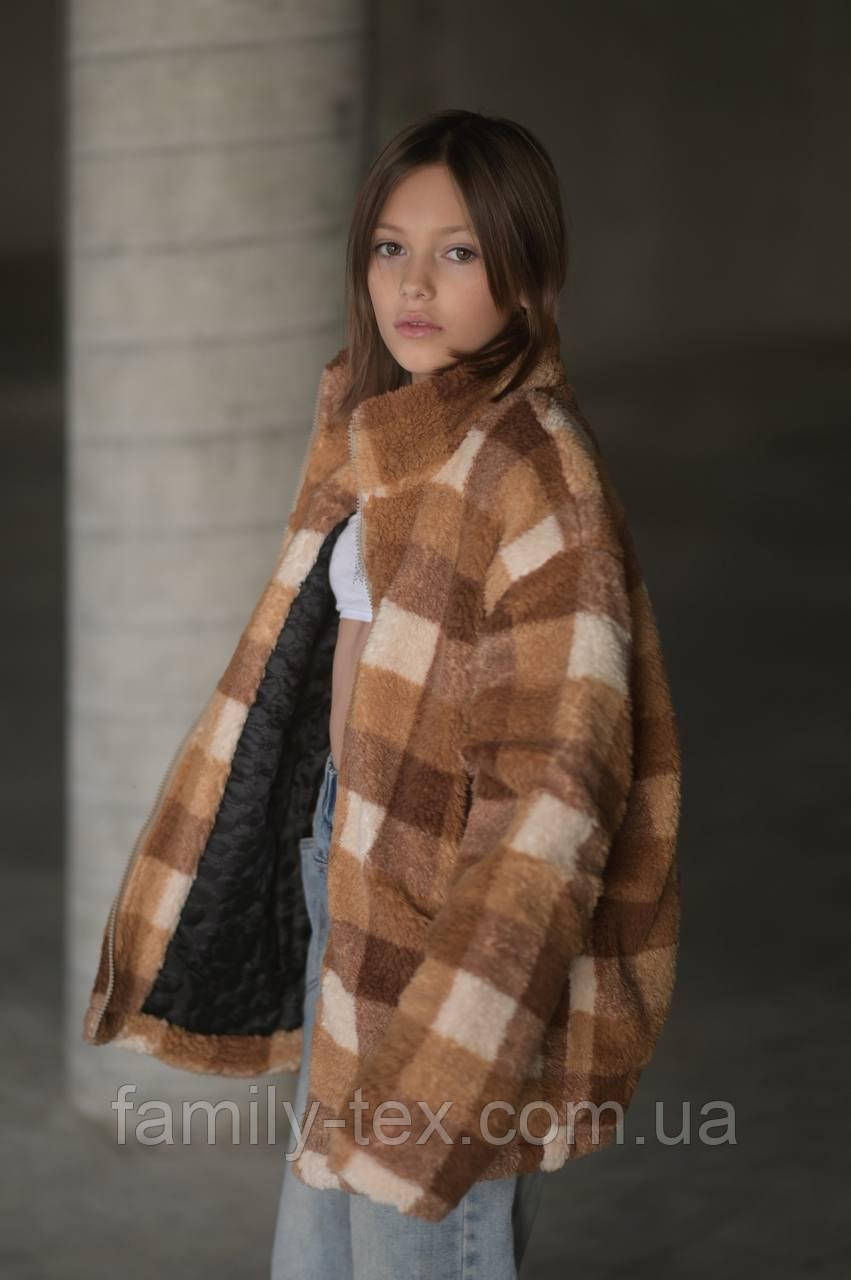Тепла куртка зі штучного хутра, розміри ( ОВЕРСАЙЗ) на зріст 134-146, 146-158, 158-170, фото 1