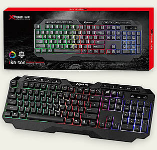 Клавіатура ігрова провідна XTRIKE Me KB-306 LED ігрова клавіатура з RGB підсвічуванням, чорний