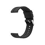 Ремінець силіконовий для годинника 22 мм Type D чорний, фото 3