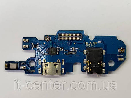 Шлейф (Flat cable) Samsung M105F Galaxy M10 2019 з роз'ємом заряджання, навушників, з мікрофоном, фото 3
