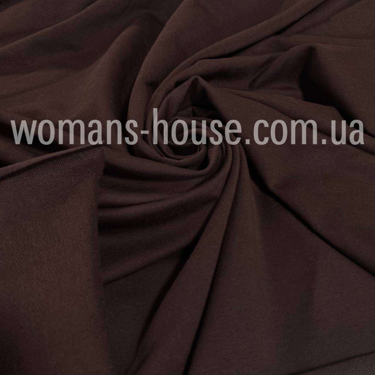 Двонитка трикотаж петля бавовняна 180 см Туреччина Коричневий, фото 1