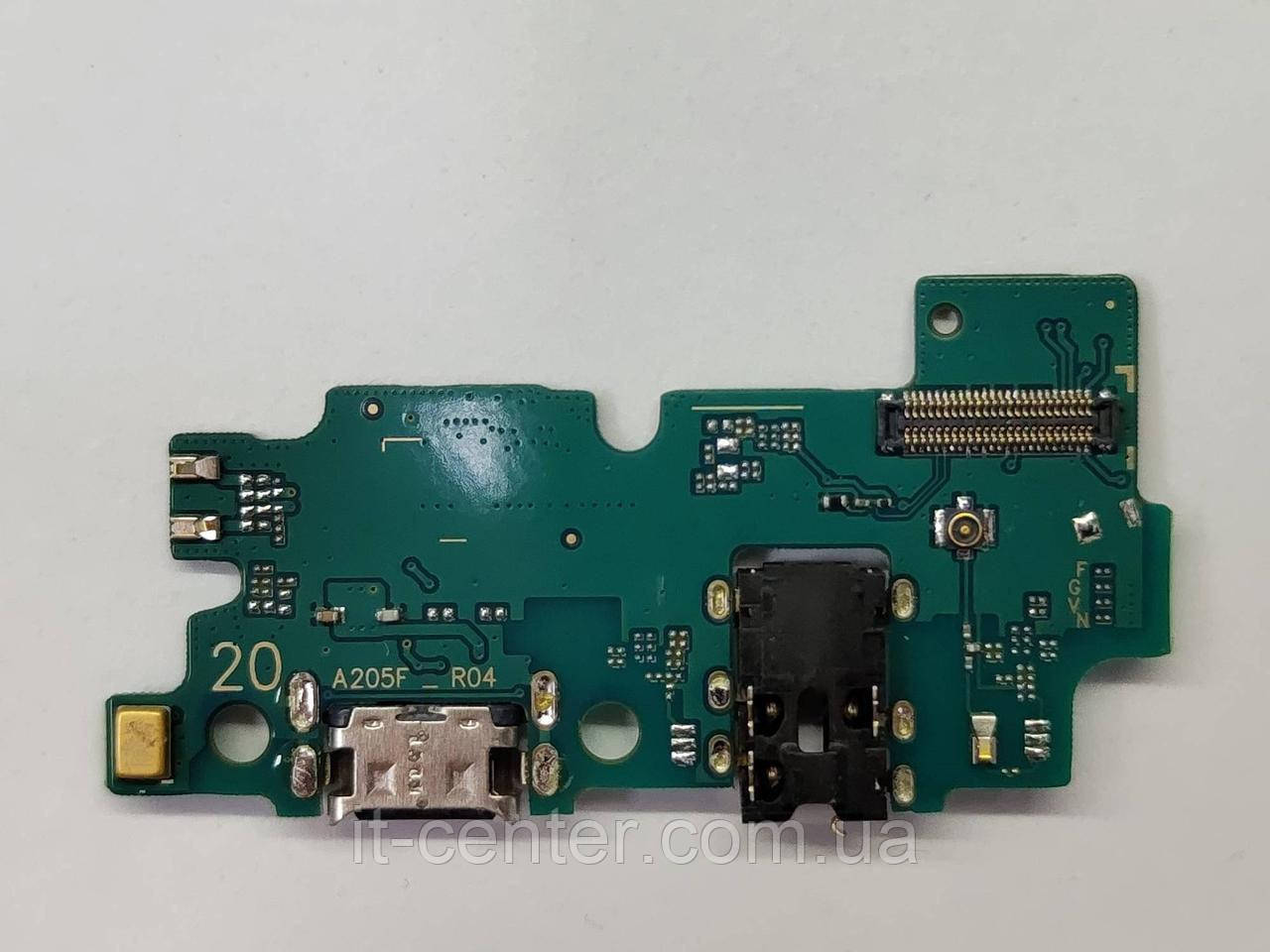 Шлейф (Flat cable) Samsung A205 Galaxy A20 (2019) з роз'ємом зарядки, з мікрофоном