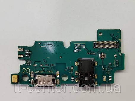 Шлейф (Flat cable) Samsung A205 Galaxy A20 (2019) з роз'ємом зарядки, з мікрофоном, фото 3
