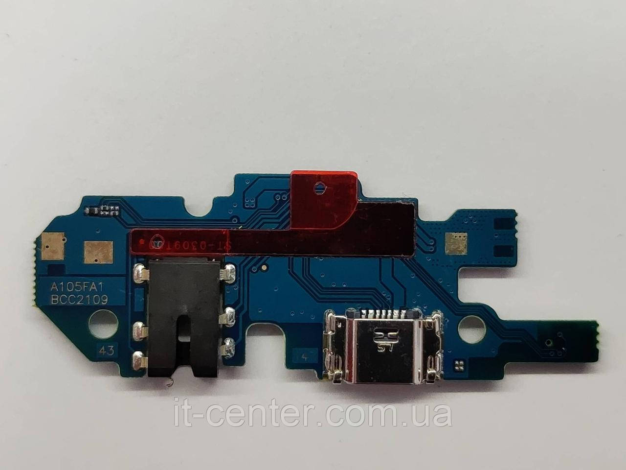 Шлейф (Flat cable) Samsung A105F Galaxy A10 2019 з роз'ємом зарядки, з мікрофоном ОРИГІНАЛ