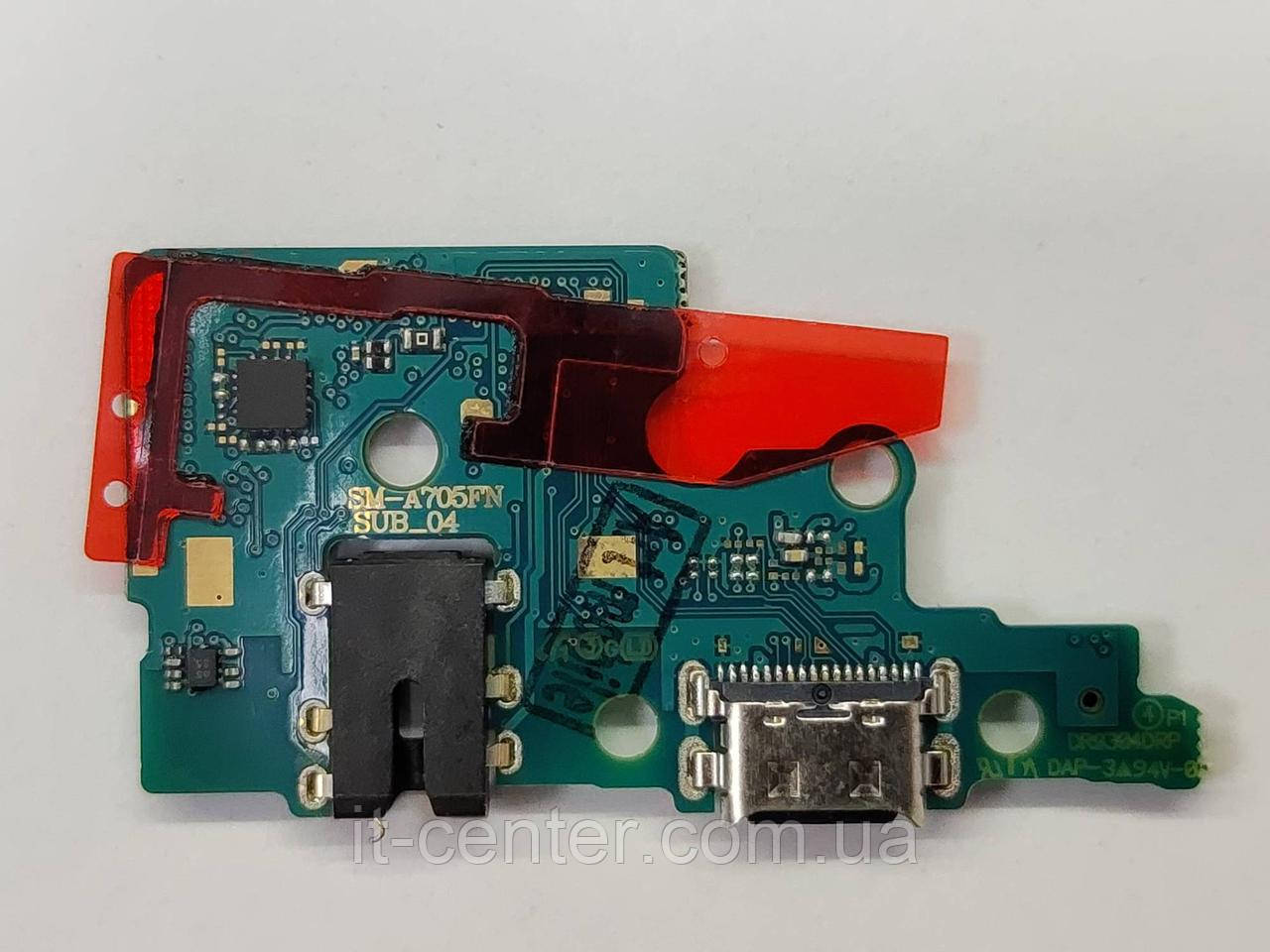 Шлейф (Flat cable) Samsung A705F Galaxy A70 2019 з роз'ємом зарядки, з мікрофоном ОРИГІНАЛ