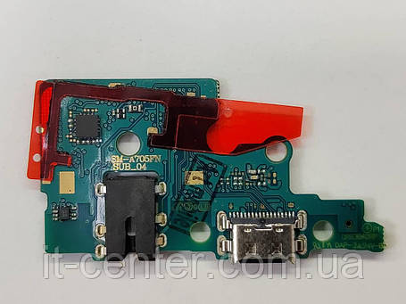 Шлейф (Flat cable) Samsung A705F Galaxy A70 2019 з роз'ємом зарядки, з мікрофоном ОРИГІНАЛ, фото 1