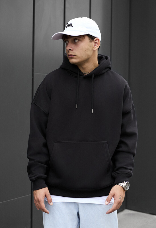 Базове худі чорного кольору Staff black oversize fleece